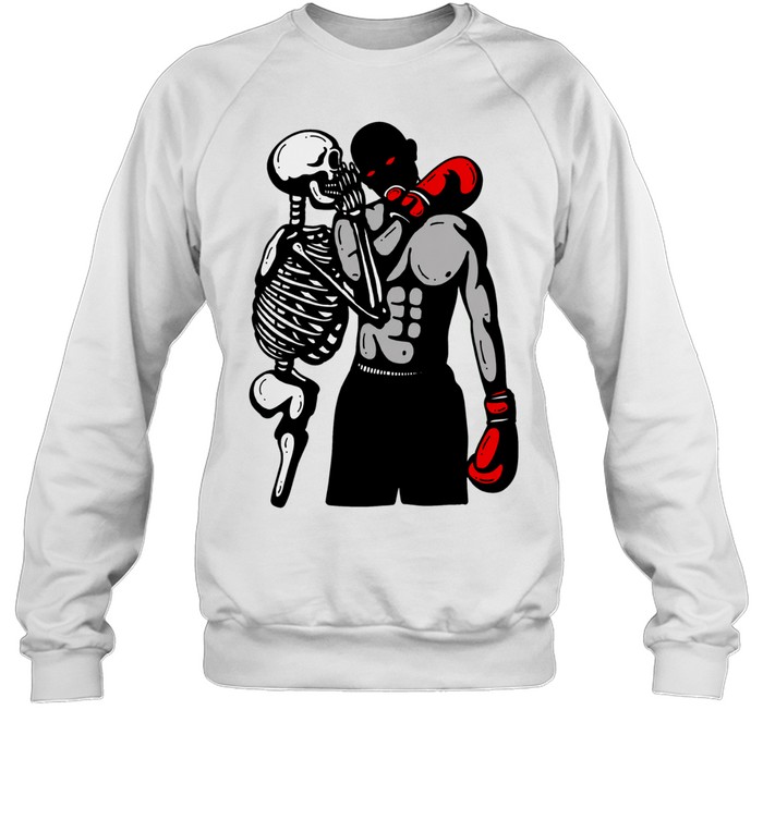 Dark Aesthetic Skeleton Boxer Whispering Shadow Boxing Underground Sweatshirt