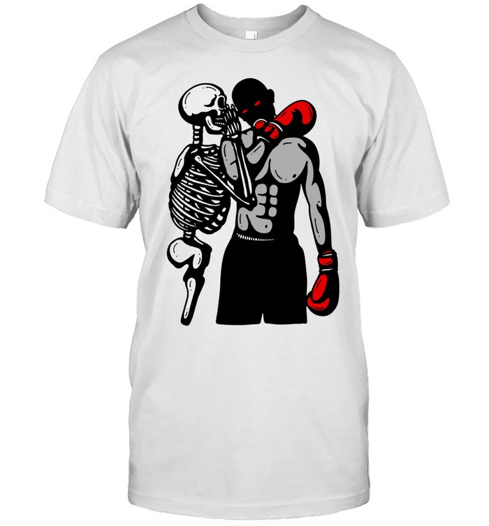 Dark Aesthetic Skeleton Boxer Whispering Shadow Boxing Underground Unisex T-Shirt