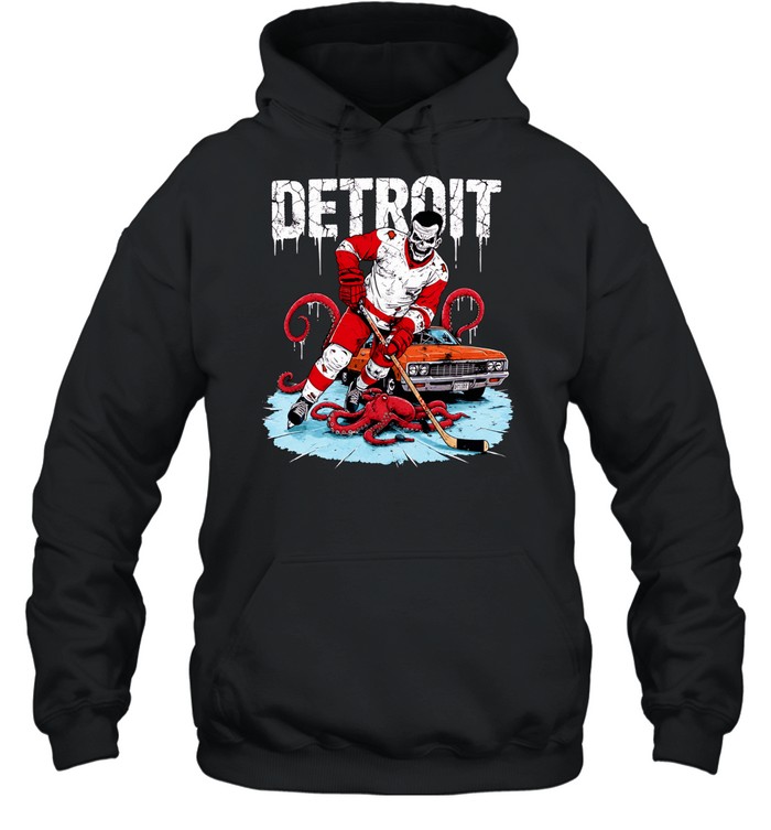 Detroit Red Wings Hockey Skull Tentacles Car Hoodie