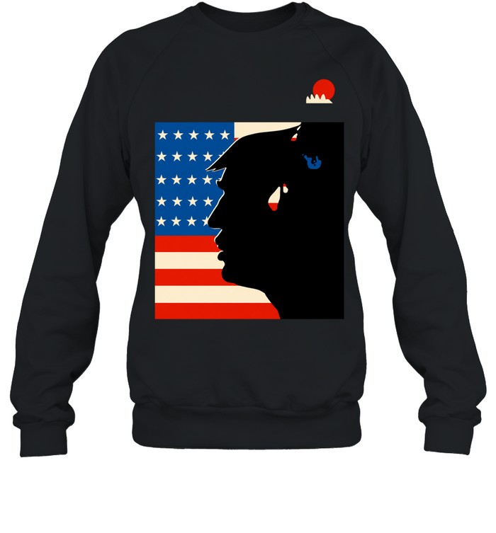 Donald Trump Silhouette Falling Man American Flag Sweatshirt