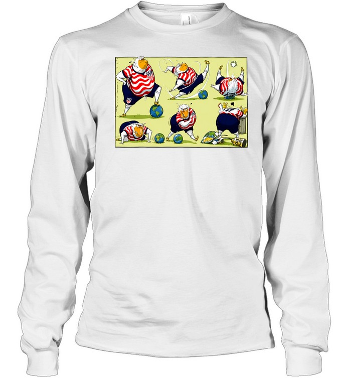 Donald Trump USA Soccer FIFA Fair Play Political Cartoon Long Sleeve Tee