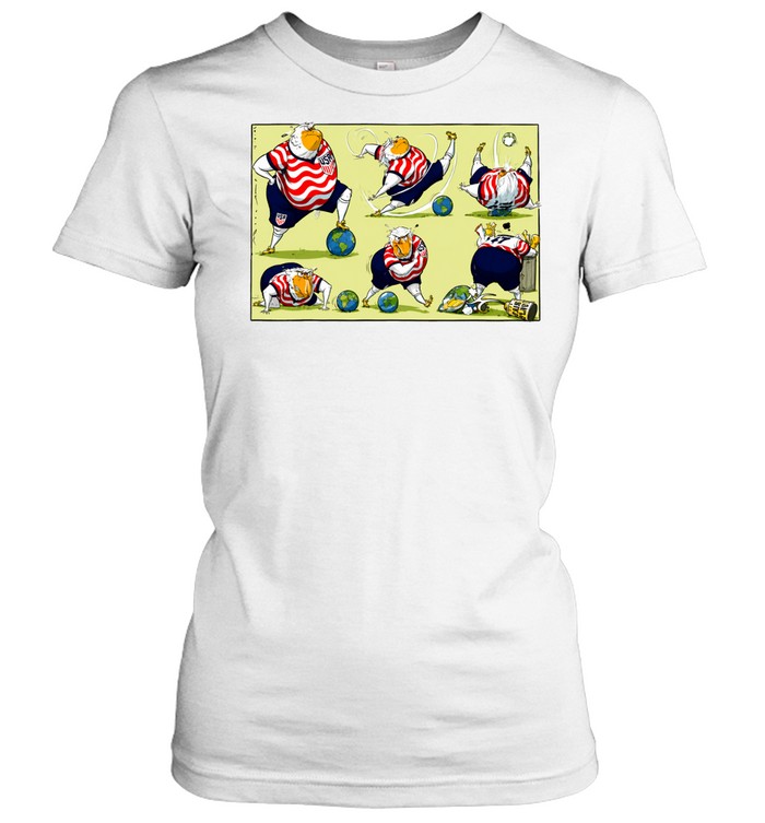 Donald Trump USA Soccer FIFA Fair Play Political Cartoon Women T-Shirt