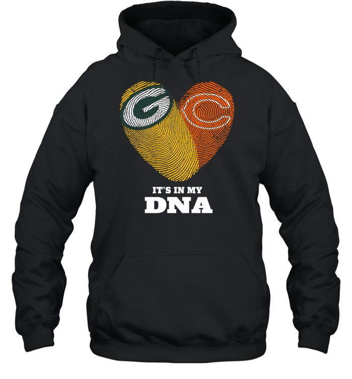 Green Bay Packers and Clemson Tigers It’s in My DNA Fingerprints Heart Love Fans Hoodie