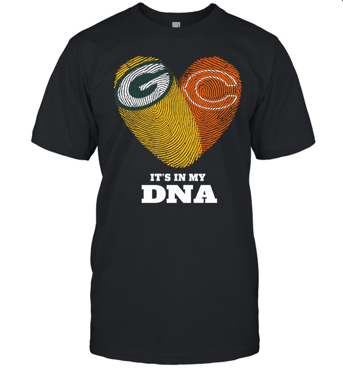 Green Bay Packers and Clemson Tigers It’s in My DNA Fingerprints Heart Love Fans Unisex T-Shirt