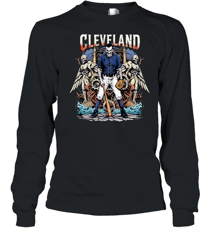 Guardians of the Diamond Baseball Skeleton Cleveland Long Sleeve Tee