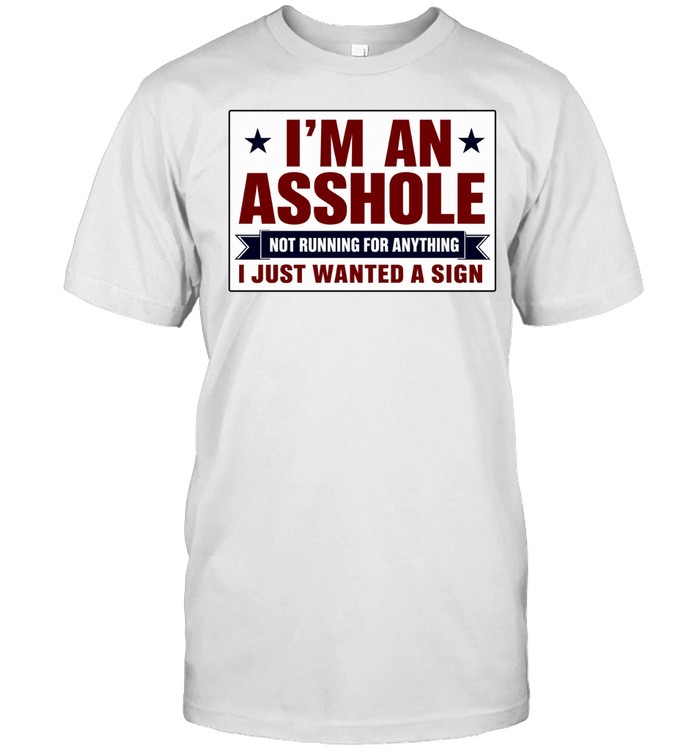 I am an asshole not running for anything I just wanted a sign Unisex T-Shirt