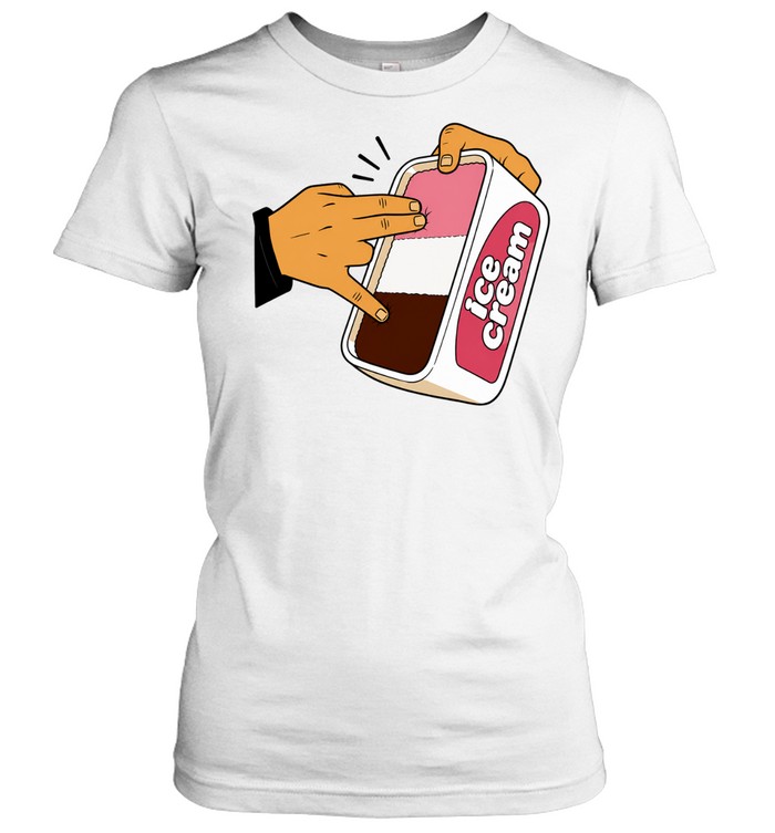 Ice Cream Fingers Dessert Food Women T-Shirt