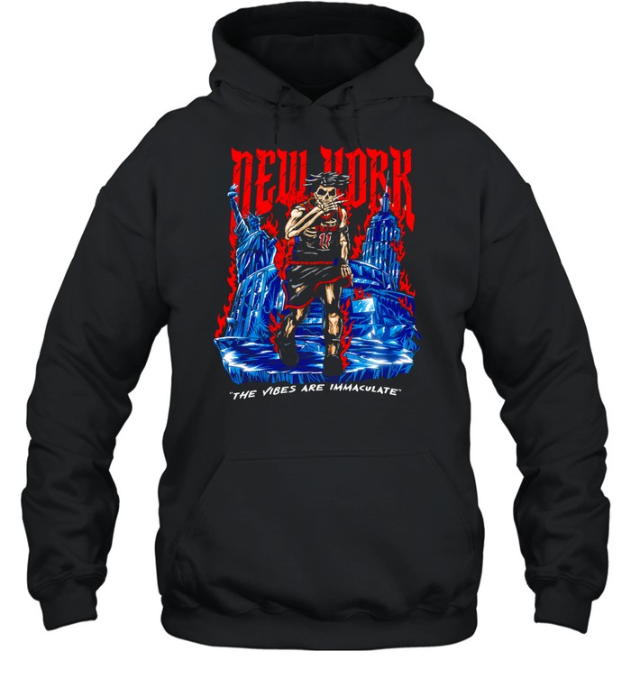 Jalen Brunson Skeleton New York Knicks Basketball The Vibes are Immaculate Hoodie