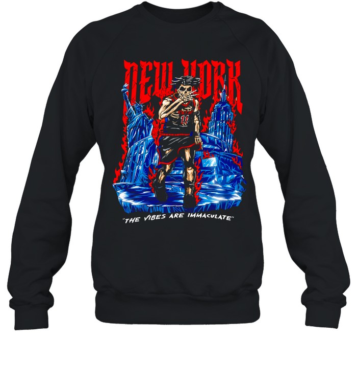 Jalen Brunson Skeleton New York Knicks Basketball The Vibes are Immaculate Sweatshirt