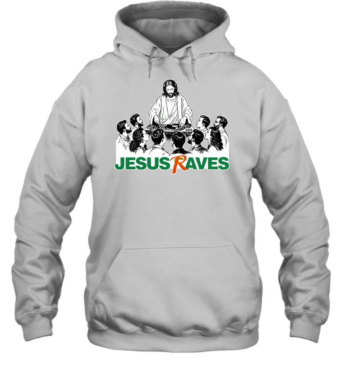 Jesus Raves Music Lover Gift DJ Party Graphic Hoodie