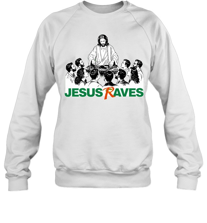 Jesus Raves Music Lover Gift DJ Party Graphic Sweatshirt
