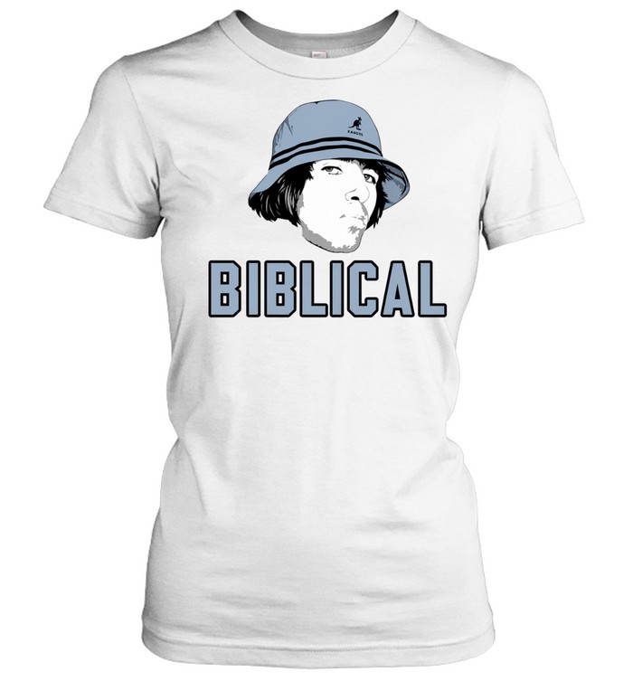 Liam Gallagher Wearing Kangol Hat Biblical 2026 Women T-Shirt
