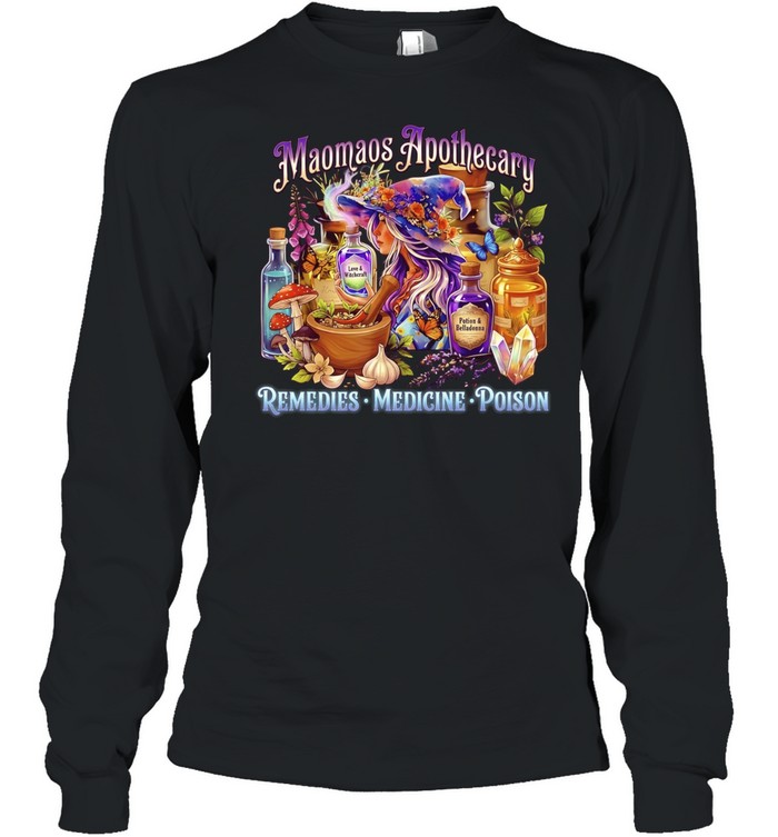 Maomãos Apothecary Remedies Medicine Poison Witchcraft Herbal Wizardry Long Sleeve Tee