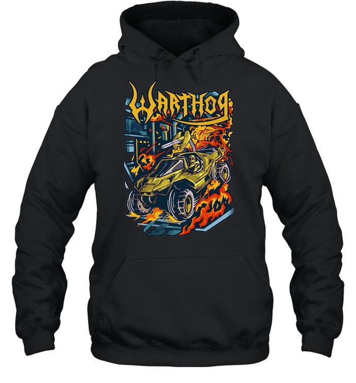 Master Chief Warthog Halo M12 Force Application Vehicle metal font Hoodie