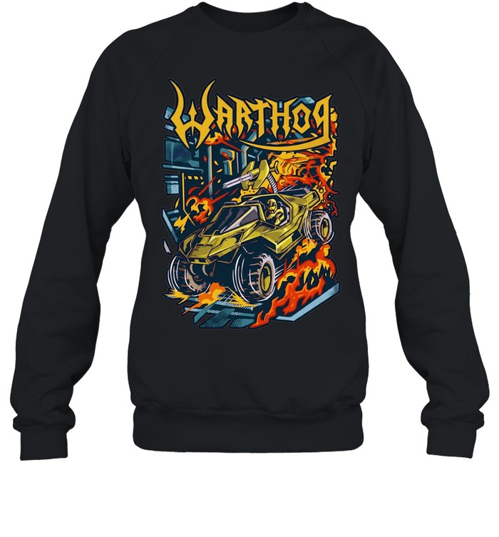 Master Chief Warthog Halo M12 Force Application Vehicle metal font Sweatshirt