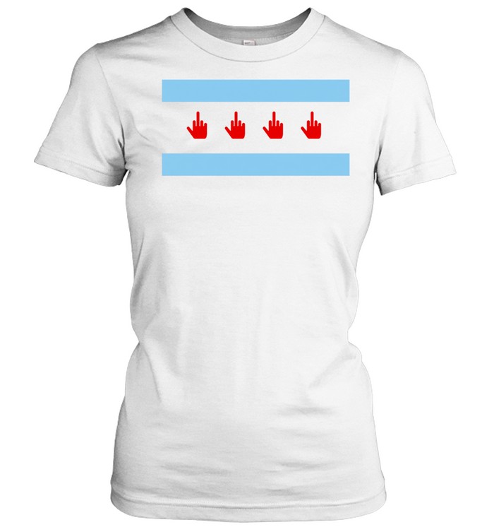 Middle finger Chicago flag Women T-Shirt
