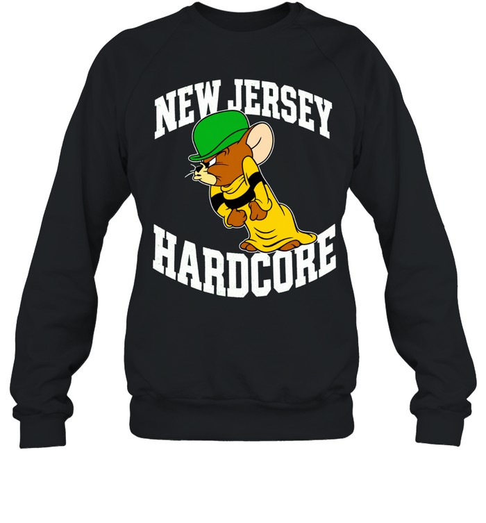 New Jersey Hardcore Jerry Mouse Wearing Green Cap Sweatshirt