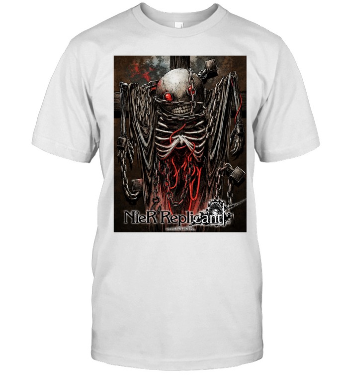 Nier Replicant Red Eye Skulls and Chains Dark Fantasy Graphic Unisex T-Shirt
