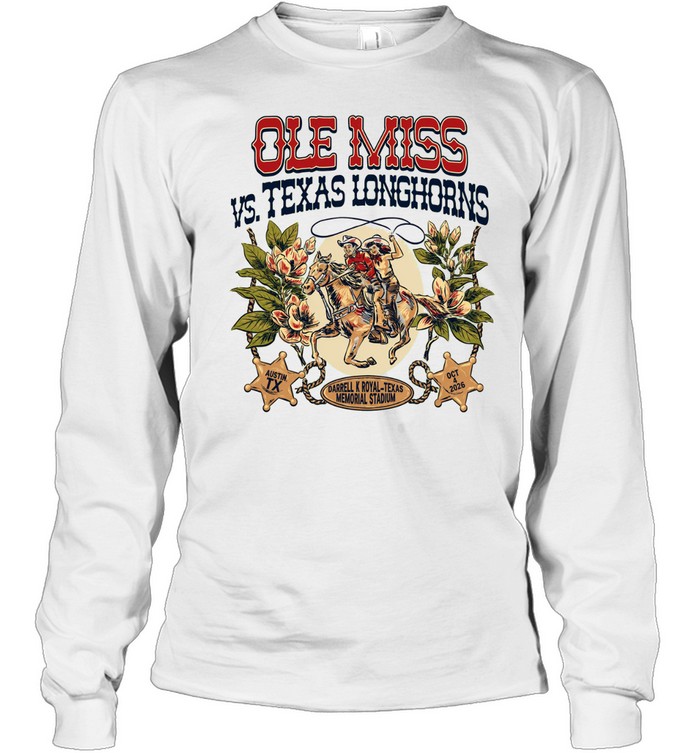 Ole Miss vs Texas Longhorns Darrell K Royal-Texas Memorial Stadium 2026 Long Sleeve Tee