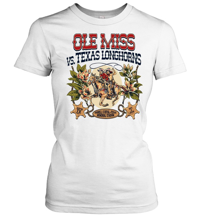 Ole Miss vs Texas Longhorns Darrell K Royal-Texas Memorial Stadium 2026 Women T-Shirt