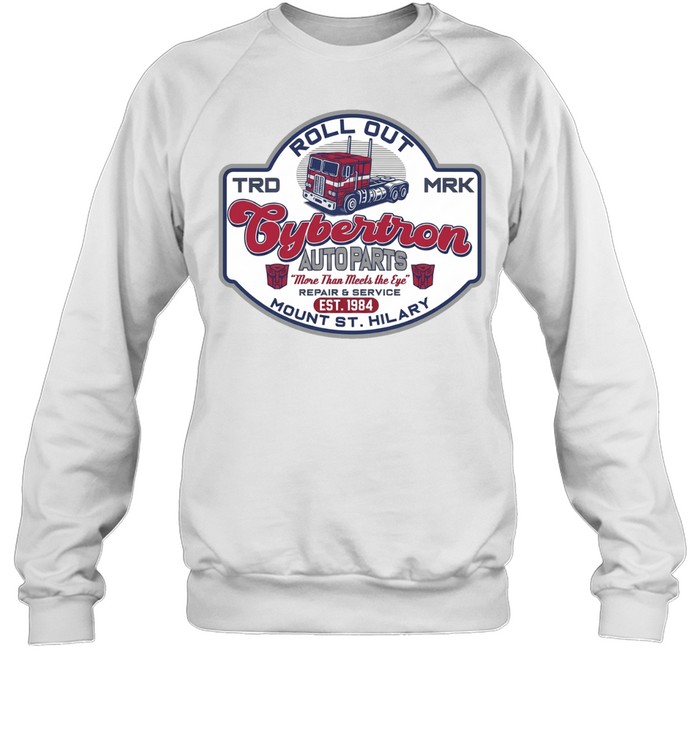 Optimus Prime Transformers Cybertron Auto Parts Roll Out Mount St Hilary Sweatshirt