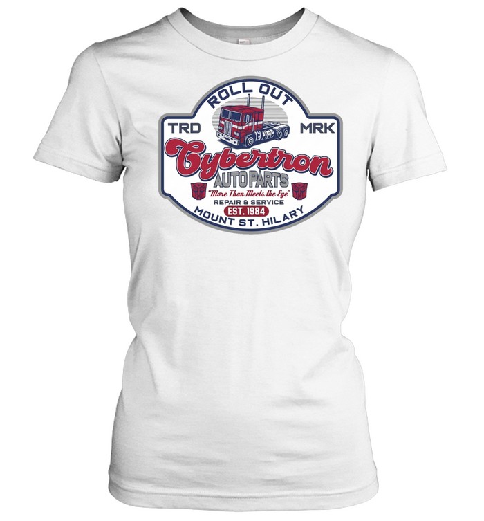 Optimus Prime Transformers Cybertron Auto Parts Roll Out Mount St Hilary Women T-Shirt