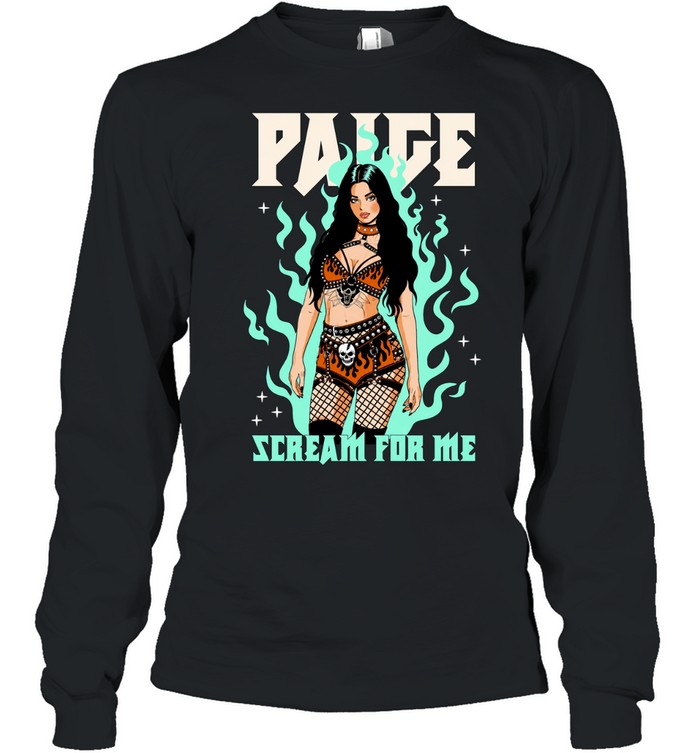 Paige Scream for Me Wrestling Saraya Long Sleeve Tee