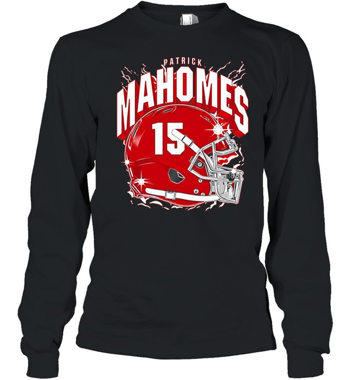 Patrick Mahomes Kansas City Chiefs helmet Long Sleeve Tee