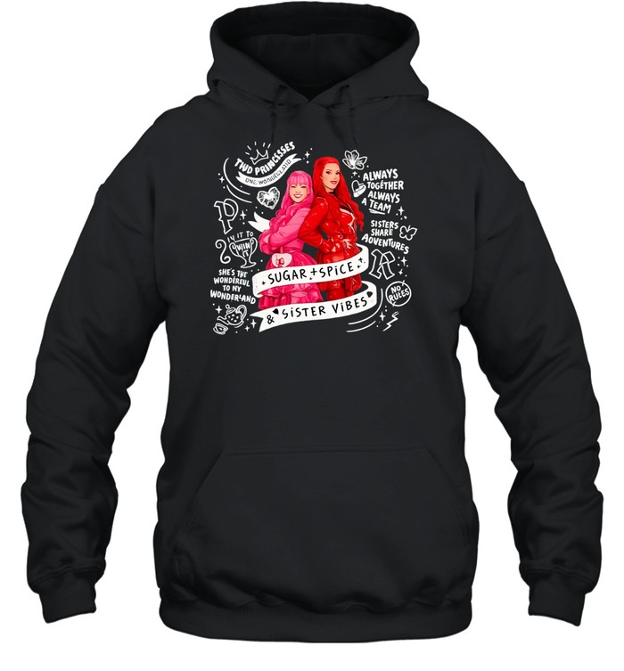 Red and Pink Descendants The Rise of Red Sugar Spice and Sister Vibes Hoodie