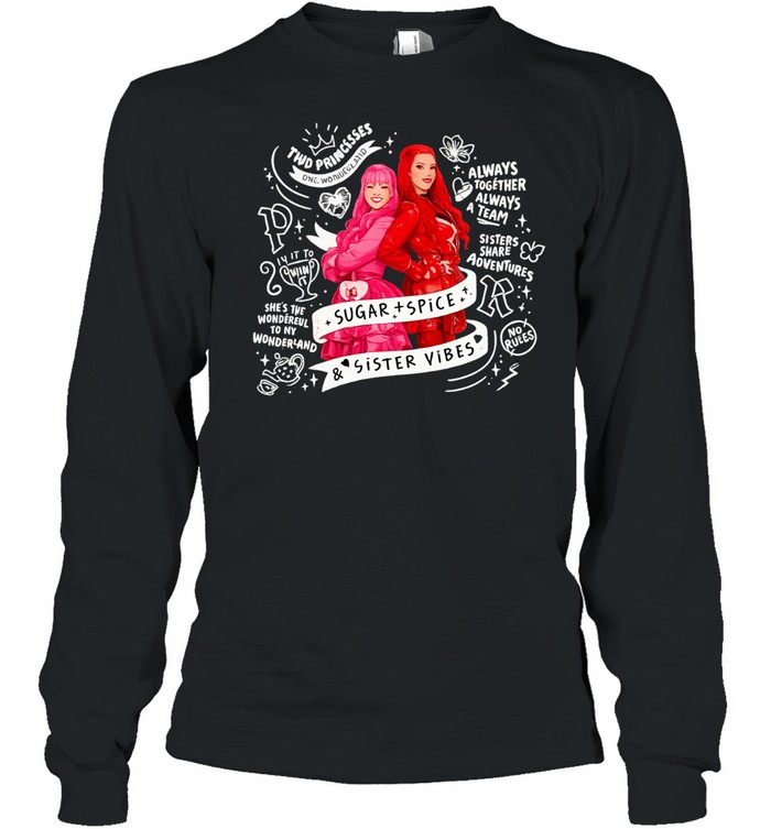 Red and Pink Descendants The Rise of Red Sugar Spice and Sister Vibes Long Sleeve Tee