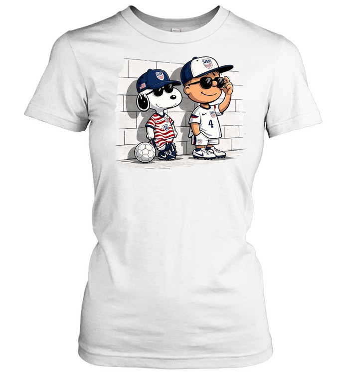 Snoopy And Charlie Brown Usa Soccer World Cup 2026 Women T-Shirt