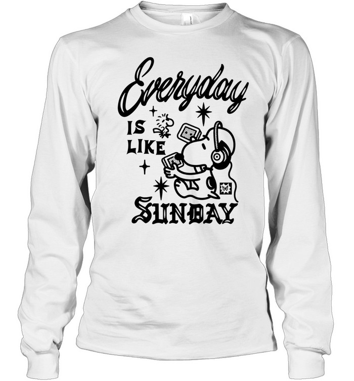 Snoopy and Woodstock Everyday Is Like Sunday Peanuts Long Sleeve Tee