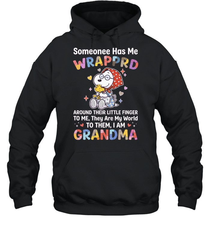 Snoopy Woodstock Peanuts Someonee has me wrapprd around their little finger Hoodie