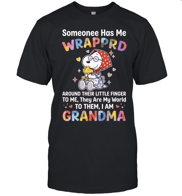 Snoopy Woodstock Peanuts Someonee has me wrapprd around their little finger Unisex T-Shirt