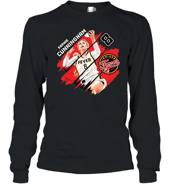 Sophie Cunningham number 8 Indiana Fever basketball Long Sleeve Tee