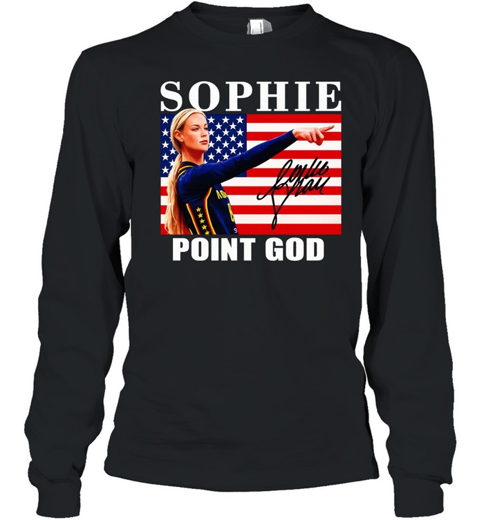 Sophie Cunningham point God Indiana Fever American flag signature Long Sleeve Tee