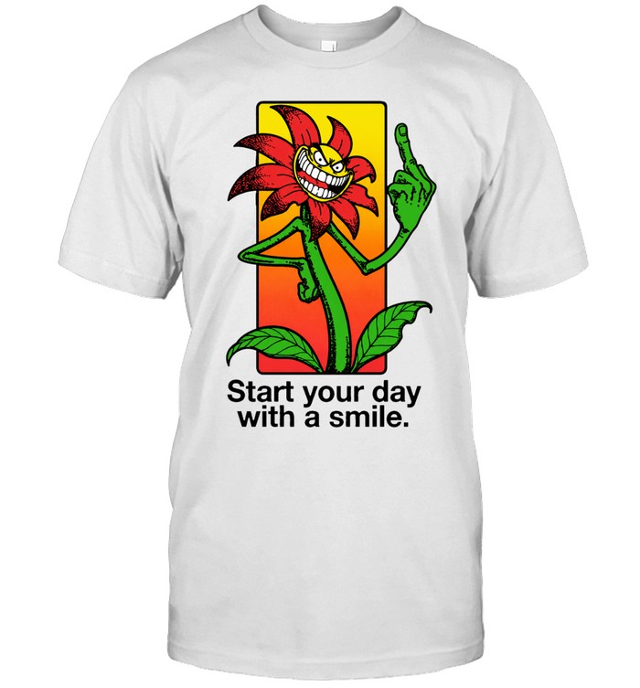 Start Your Day with a Smile Angry Flower Middle Finger Unisex T-Shirt