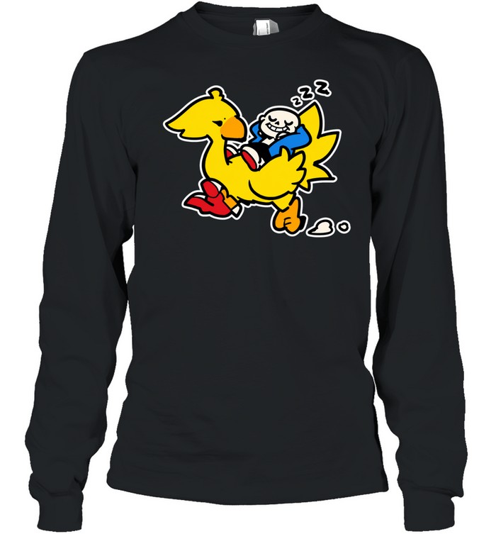 Temtravel undertale x square enix sans and chocobo Long Sleeve Tee