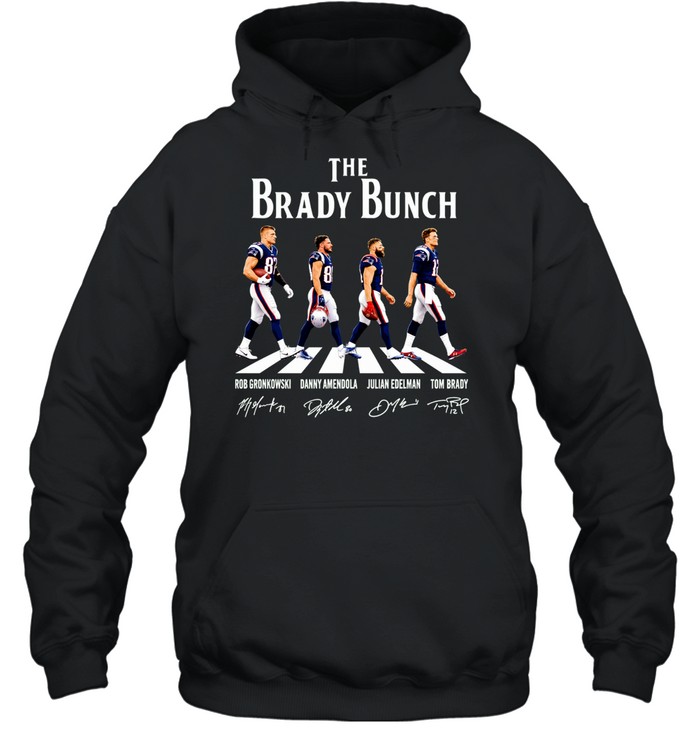 The Brady Bunch New England Patriots legends walking across signature Hoodie
