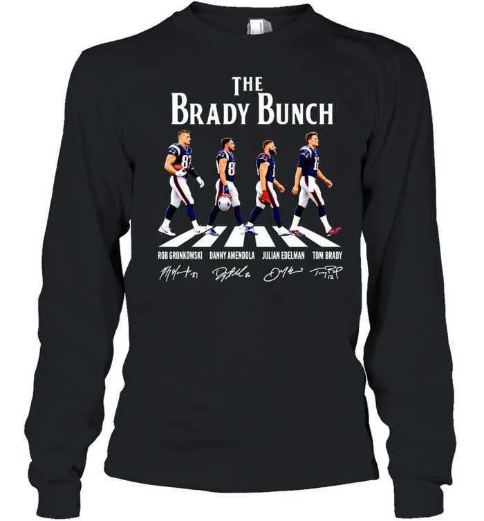 The Brady Bunch New England Patriots legends walking across signature Long Sleeve Tee
