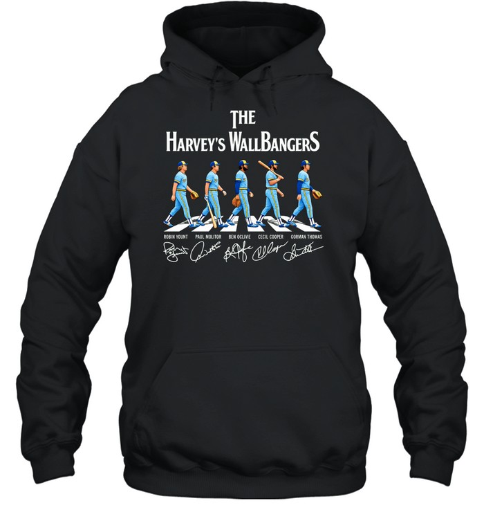 The Harvey’s Wallbangers Milwaukee Brewers legends walking across signature Hoodie