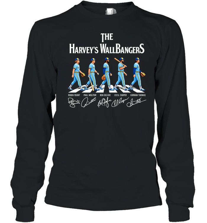 The Harvey’s Wallbangers Milwaukee Brewers legends walking across signature Long Sleeve Tee