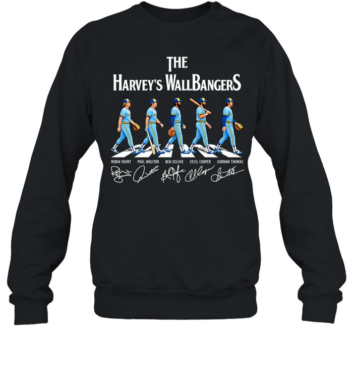 The Harvey’s Wallbangers Milwaukee Brewers legends walking across signature Sweatshirt
