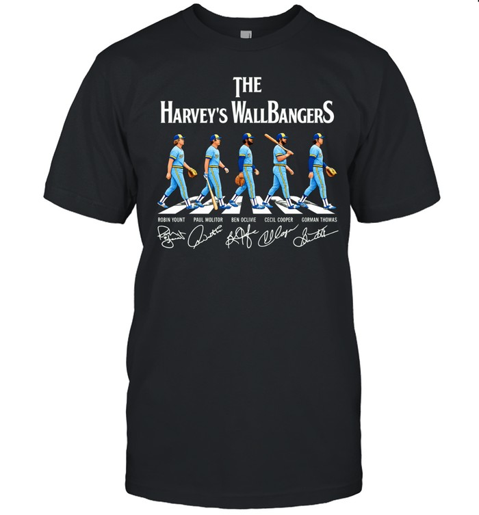The Harvey’s Wallbangers Milwaukee Brewers legends walking across signature Unisex T-Shirt