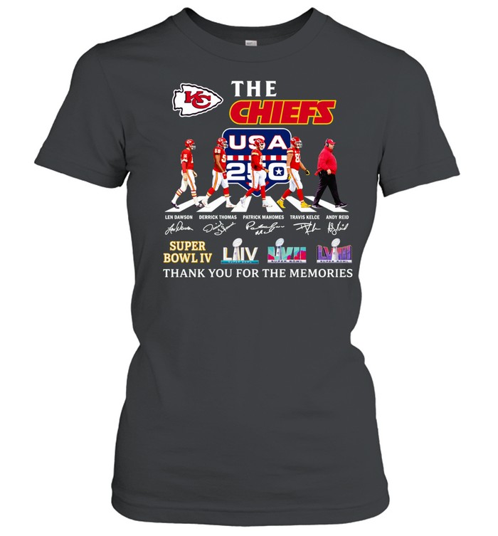 The Kansas City Chiefs Legends Thank You for the Memories Signature Women T-Shirt