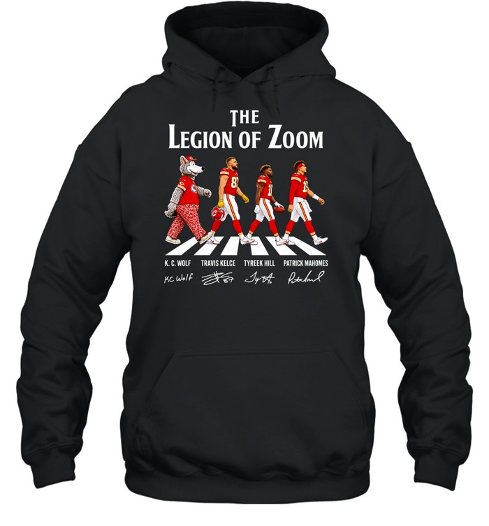 The Legion of Zoom KC Chiefs legends walking across signature Hoodie