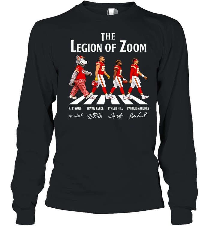 The Legion of Zoom KC Chiefs legends walking across signature Long Sleeve Tee