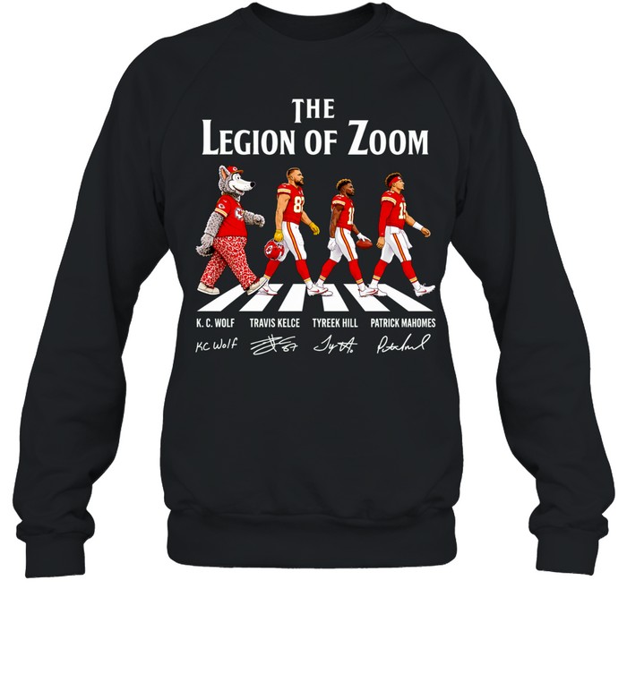 The Legion of Zoom KC Chiefs legends walking across signature Sweatshirt
