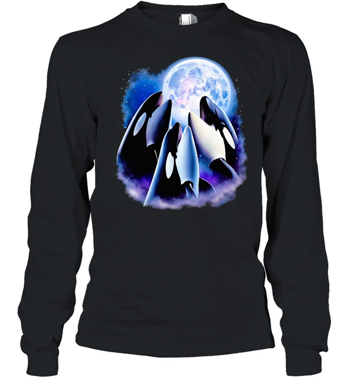Three whales moon parody Long Sleeve Tee