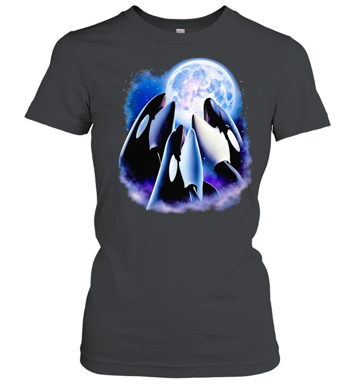 Three whales moon parody Women T-Shirt